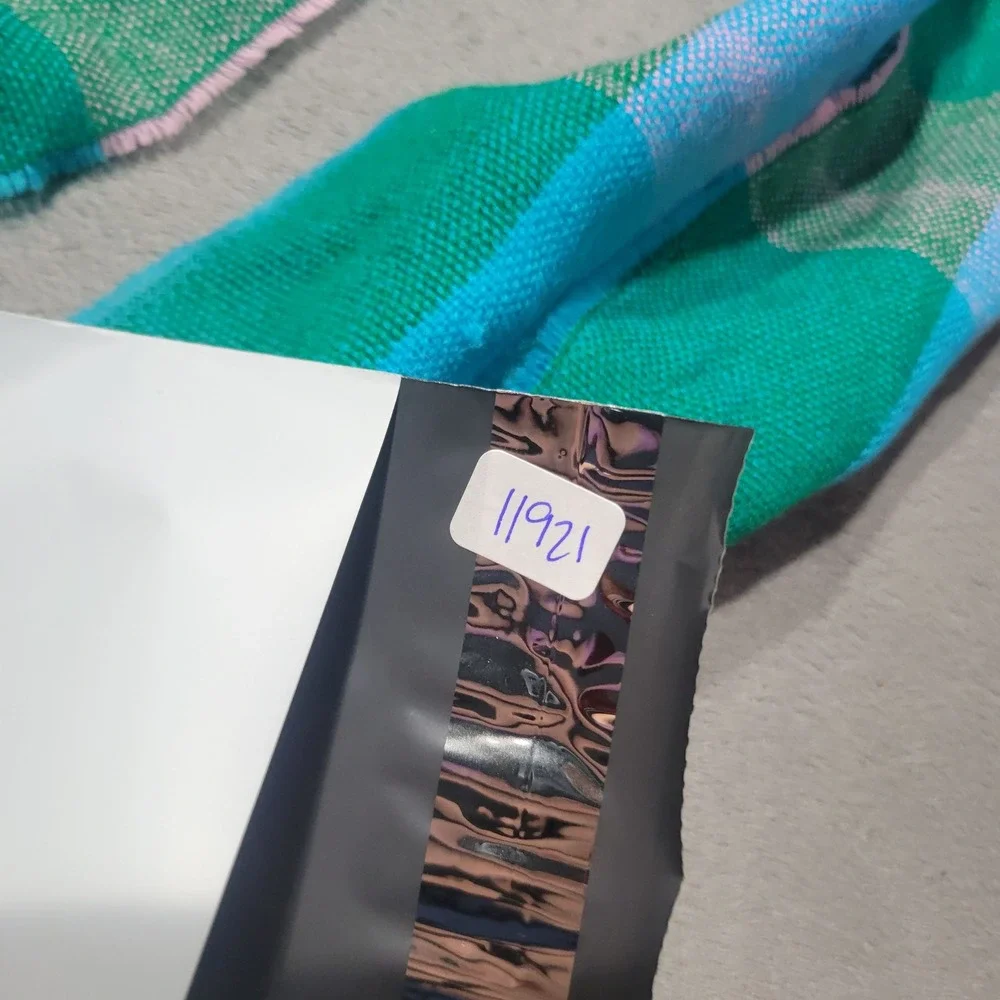 Plaid Checkered Scarf‎ Unisex Green Blue Pink Fringe Vibrant Cozy Boho Scarf